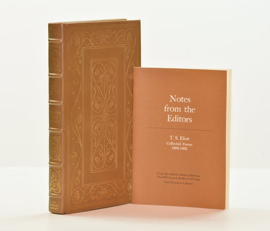 Franklin Mint Library: T.S. Elliot Collected Poems 1909-1962 Limited Edition Genuine Leather MINT condition, 100 Greatest Books